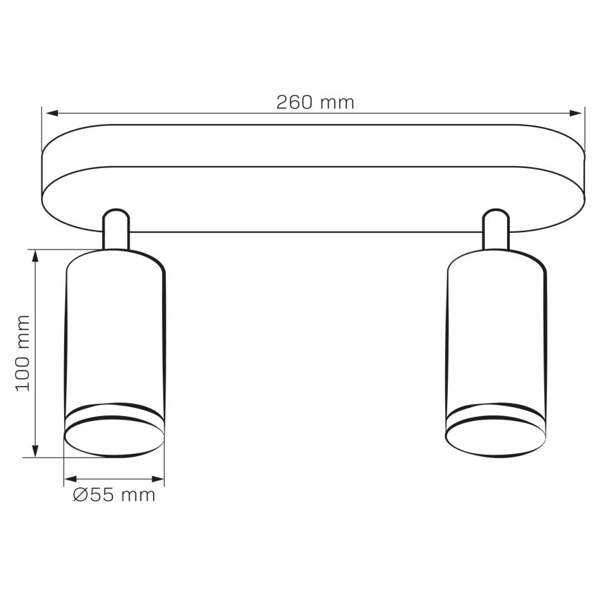 LED RGBW zatemljiv kopalniški vgradni spot TURYN 2xGU10/6,5W/230V 2700-6500K Wi-Fi IP44 črna