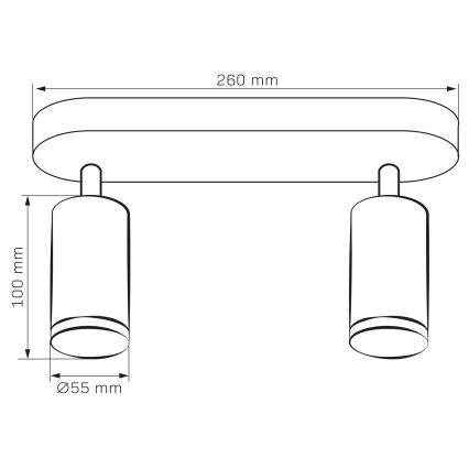 LED RGBW zatemnjiva kopalniška točkovna svetilka TURYN 2xGU10/6W/230V 3000K IP44 črna + daljinski upravljalnik