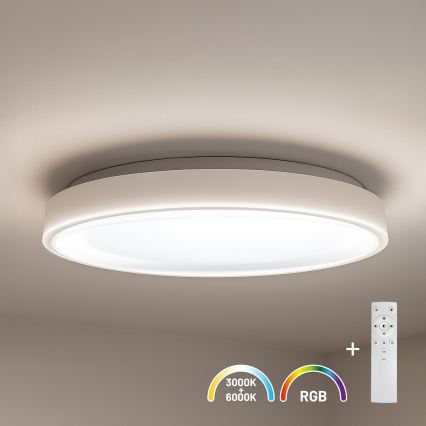 LED RGBW zatemnljivo stropno svetilo MELO LED/36W/230V 3000-6000K premer 39 cm belo + daljinski upravljalnik