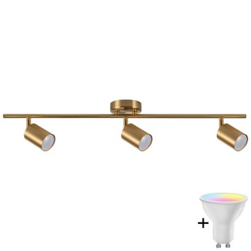 LED RGBW zatemnjiva točkovna svetilka GOLDI 3xGU10/6,5W/230V 2700-6500K Wi-Fi zlata