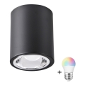 LED RGBW zatemnjiva točkovna svetilka JUPITER 1xE27/6,5W/230V 2700-6500K Wi-Fi premer 9,8 cm črna