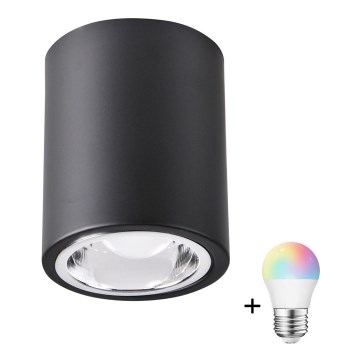 LED RGBW zatemnjiva točkovna svetilka JUPITER 1xE27/6,5W/230V 2700-6500K Wi-Fi premer 9,8 cm črna
