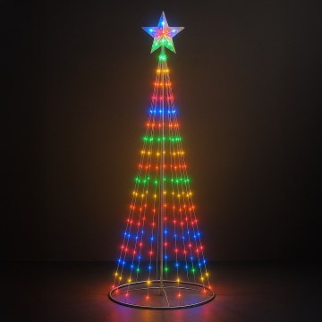 LED RGBW zatemnjiva zunanja božična dekoracija LED/4W/230V 180 cm IP44 smreka + daljinski upravljalnik