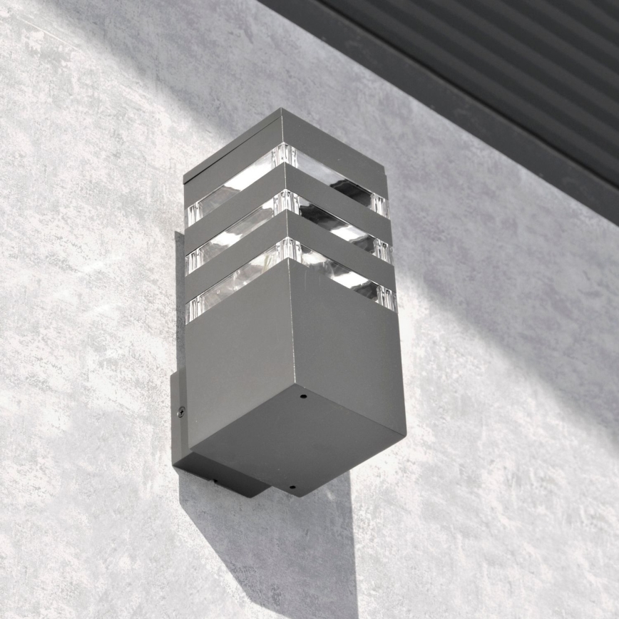 LED RGBW zatemnjevalna zunanja stenska svetilka TEKSAS 1xE27/12W/230V 2700-6500K Wi-Fi IP44 antracit