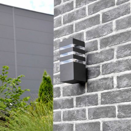 LED RGBW zatemnjevalna zunanja stenska svetilka TEKSAS 1xE27/12W/230V 2700-6500K Wi-Fi IP44 antracit