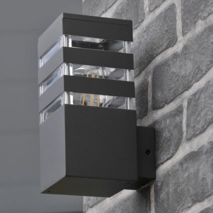 LED RGBW zatemnjevalna zunanja stenska svetilka TEKSAS 1xE27/12W/230V 2700-6500K Wi-Fi IP44 antracit