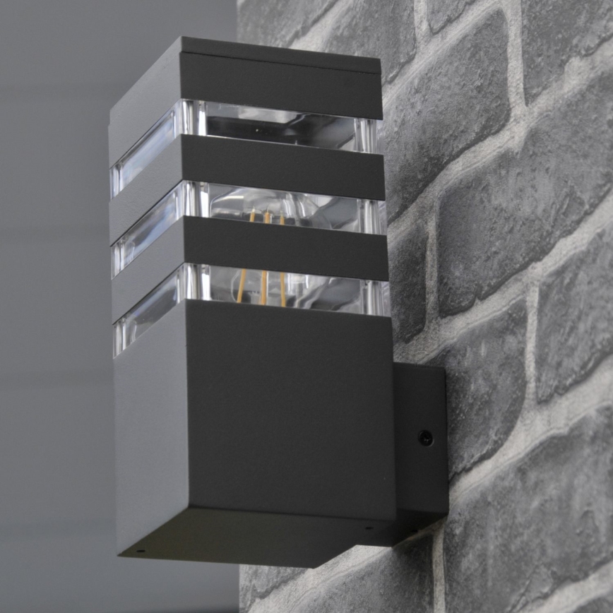 LED RGBW zatemnjevalna zunanja stenska svetilka TEKSAS 1xE27/12W/230V 2700-6500K Wi-Fi IP44 antracit