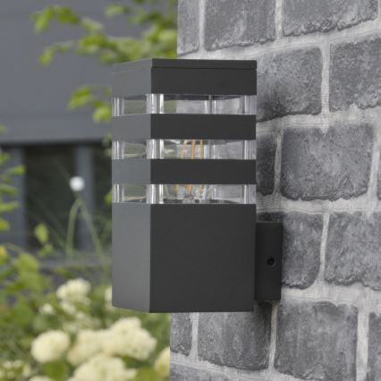 LED RGBW zatemnjevalna zunanja stenska svetilka TEKSAS 1xE27/12W/230V 2700-6500K Wi-Fi IP44 antracit