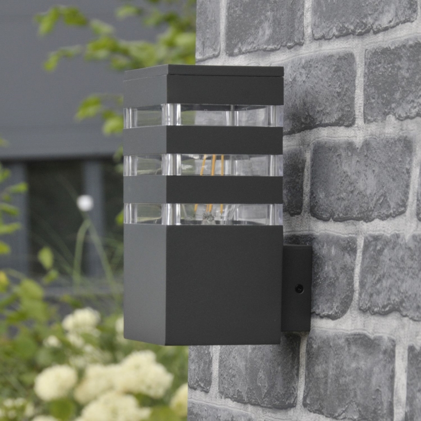 LED RGBW zatemnjevalna zunanja stenska svetilka TEKSAS 1xE27/12W/230V 2700-6500K Wi-Fi IP44 antracit
