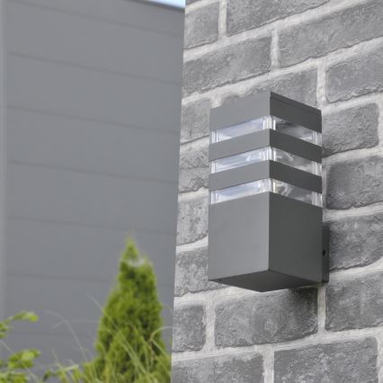 LED RGBW zatemnjevalna zunanja stenska svetilka TEKSAS 1xE27/12W/230V 2700-6500K Wi-Fi IP44 antracit