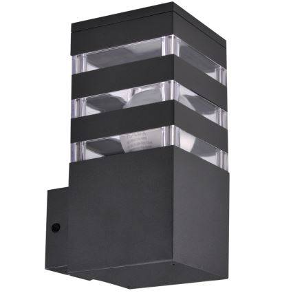LED RGBW zatemnjevalna zunanja stenska svetilka TEKSAS 1xE27/12W/230V 2700-6500K Wi-Fi IP44 antracit