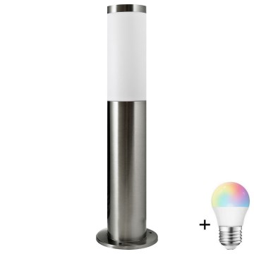 LED RGBW Zatemnjiva zunanja svetilka LIVIA 1xE27/6,5W/230V 2700-6500K Wi-Fi 45 cm IP44 srebrna