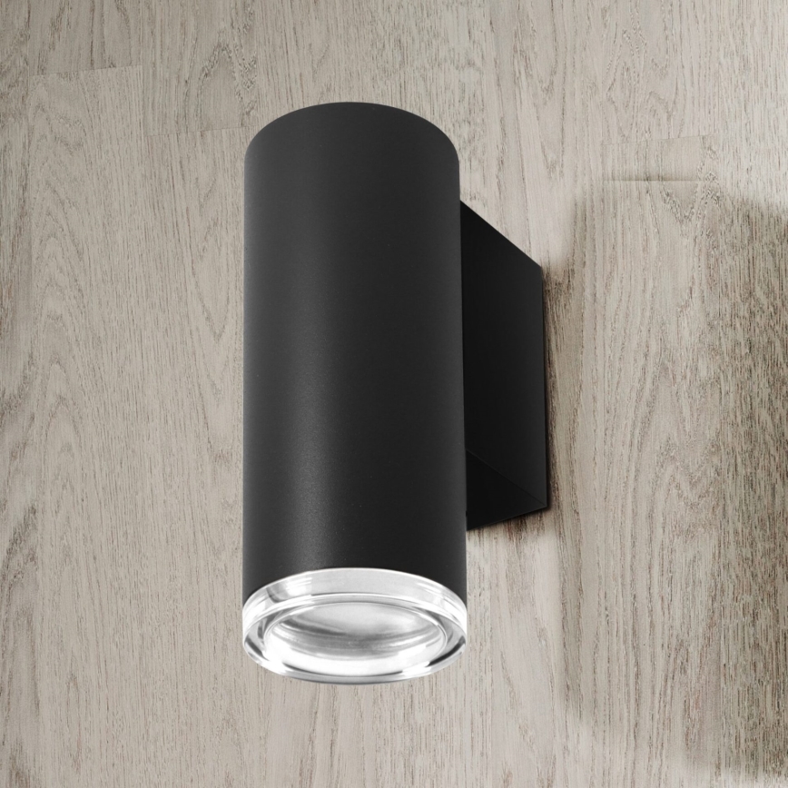 LED RGBW zatemnjevalna kopalniška stenska svetilka TURYN 1xGU10/4,8W/230V 3000K IP44 črna + daljinski upravljalnik