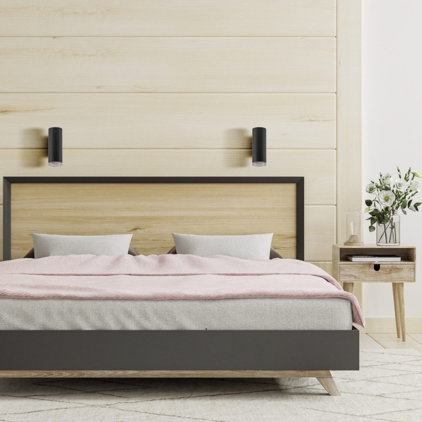 LED RGBW zatemnjevalna kopalniška stenska svetilka TURYN 1xGU10/6W/230V 3000K IP44 črna + daljinski upravljalnik