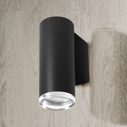 LED RGBW zatemnjevalna kopalniška stenska svetilka TURYN 1xGU10/6W/230V 3000K IP44 črna + daljinski upravljalnik