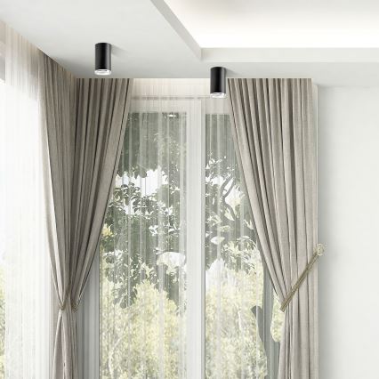 LED RGBW zatemnjivo kopalniško točkovno svetilo TURYN 1xGU10/6W/230V 3000K IP44 črna + daljinski upravljalnik