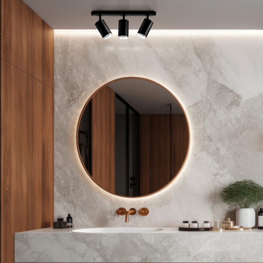 LED RGBW zatemnjiva kopalniška točkovna svetilka TURYN 3xGU10/6W/230V 3000K Wi-Fi IP44 črna