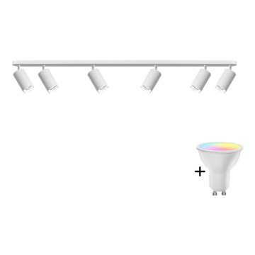LED RGBW zatemnjivo kopalniško točkovno svetilo TURYN 6xGU10/6,5W/230V 2700-6500K Wi-Fi IP44 belo