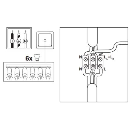LED RGBW zatemnjiva kopalniška vgradna točkovna svetilka TURYN 6xGU10/6,5W/230V 2700-6500K Wi-Fi IP44 črna