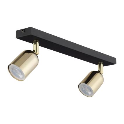 LED RGBW zatemnjivo točkovno svetilo TOP 2xGU10/6,5W/230V 2700-6500K črna/zlata