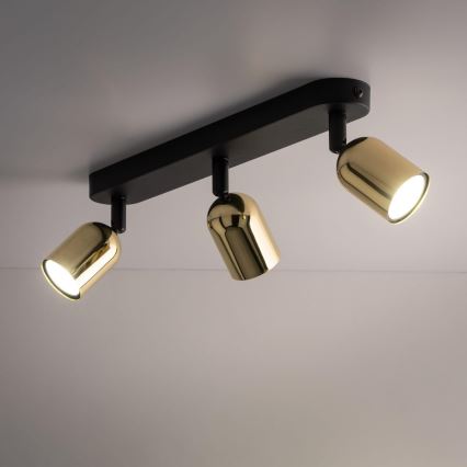 LED RGBW zatemnjivo točkovno svetilo TOP 3xGU10/6,5W/230V 2700-6500K črna/zlata