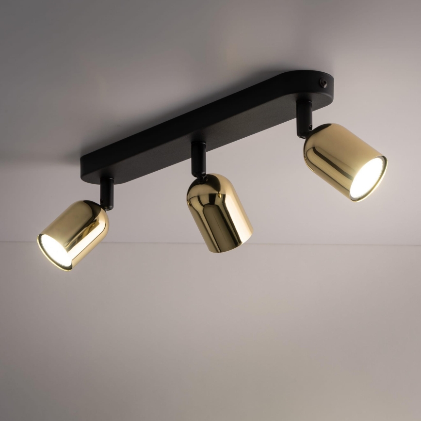 LED RGBW zatemnjivo točkovno svetilo TOP 3xGU10/6,5W/230V 2700-6500K črna/zlata