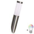 LED RGBW zatemnjivo zunanje stensko svetilo LIVIA 1xE27/6,5W/230V 2700-6500K Wi-Fi IP44 srebrno