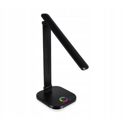 LED RGBW zatemnljiva namizna svetilka z brezžičnim polnjenjem LED/7W/5V USB črna