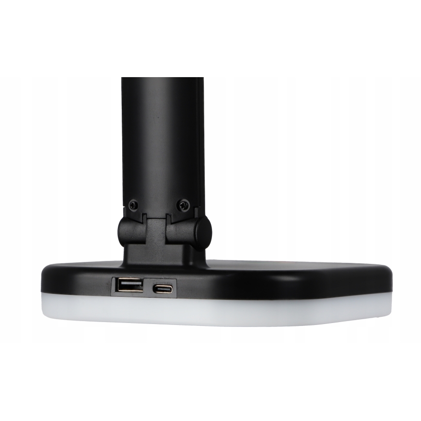 LED RGBW zatemnljiva namizna svetilka z brezžičnim polnjenjem LED/7W/5V USB črna