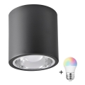 LED RGBW zatemnljiva točkovna svetilka JUPITER 1xE27/6,5W/230V 2700-6500K Wi-Fi premer 13 cm črna