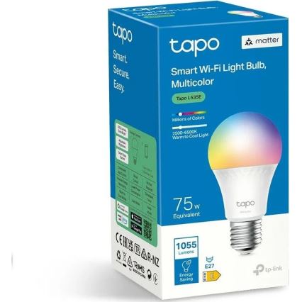 LED RGBW Zatemnljiva žarnica A60 E27/8,6W/230V 2500-6500K Wi-Fi - TP-Link