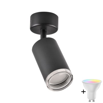 LED RGBW zatemnljivo kopalniško spot svetilo TURYN 1xGU10/6,5W/230V 2700-6500K Wi-Fi IP44 črna