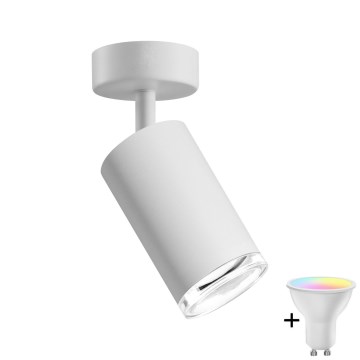 LED RGBW zatemnljivo kopalniško točkovno svetilo TURYN 1xGU10/4,8W/230V 3000K IP44 bela + daljinski upravljalnik