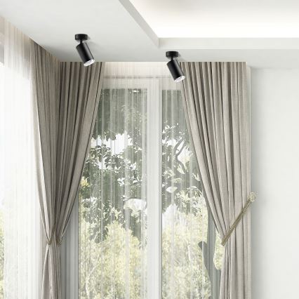 LED RGBW zatemnjivo kopalniško točkovno svetilo TURYN 1xGU10/4,8W/230V 3000K IP44 črna + daljinski upravljalnik