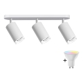 LED RGBW zatemnljivo kopalniško točkovno svetilo TURYN 3xGU10/6,5W/230V 2700-6500K Wi-Fi IP44 bela
