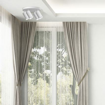 LED RGBW zatemnljivo kopalniško točkovno svetilo TURYN 4xGU10/6W/230V 3000K IP44 belo + daljinski upravljalnik