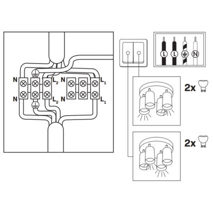 LED RGBW zatemnljivo kopalniško točkovno svetilo TURYN 4xGU10/6W/230V 3000K IP44 belo + daljinski upravljalnik