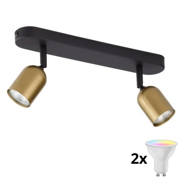 LED RGBW zatemnljivo točkovno svetilo TOP 2xGU10/6,5W/230V 2700-6500K zlata/črna