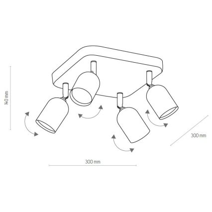 LED RGBW zatemnljivo točkovno svetilo TOP 4xGU10/6,5W/230V 2700-6500K črna