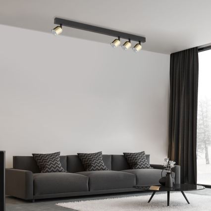LED RGBW zatemnljivo točkovno svetilo TOP 4xGU10/6,5W/230V 2700-6500K črna/zlata