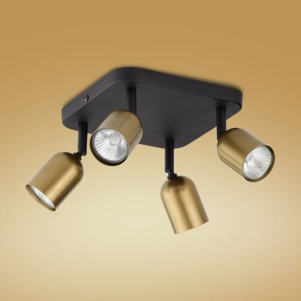 LED RGBW Zatemnljivo točkovno svetilo TOP 4xGU10/6,5W/230V 2700-6500K zlata/črna