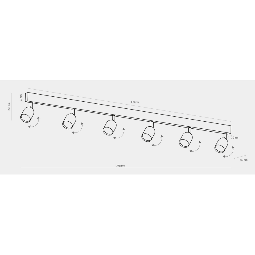 LED RGBW zatemnljivo točkovno svetilo TOP 6xGU10/6,5W/230V 2700-6500K zlato/črno