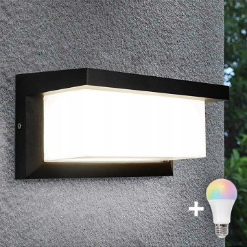 LED RGBW zatemnljivo zunanje stensko svetilo NEELY 1xE27/9W/230V 2700-6500K IP54 Wi-Fi črna