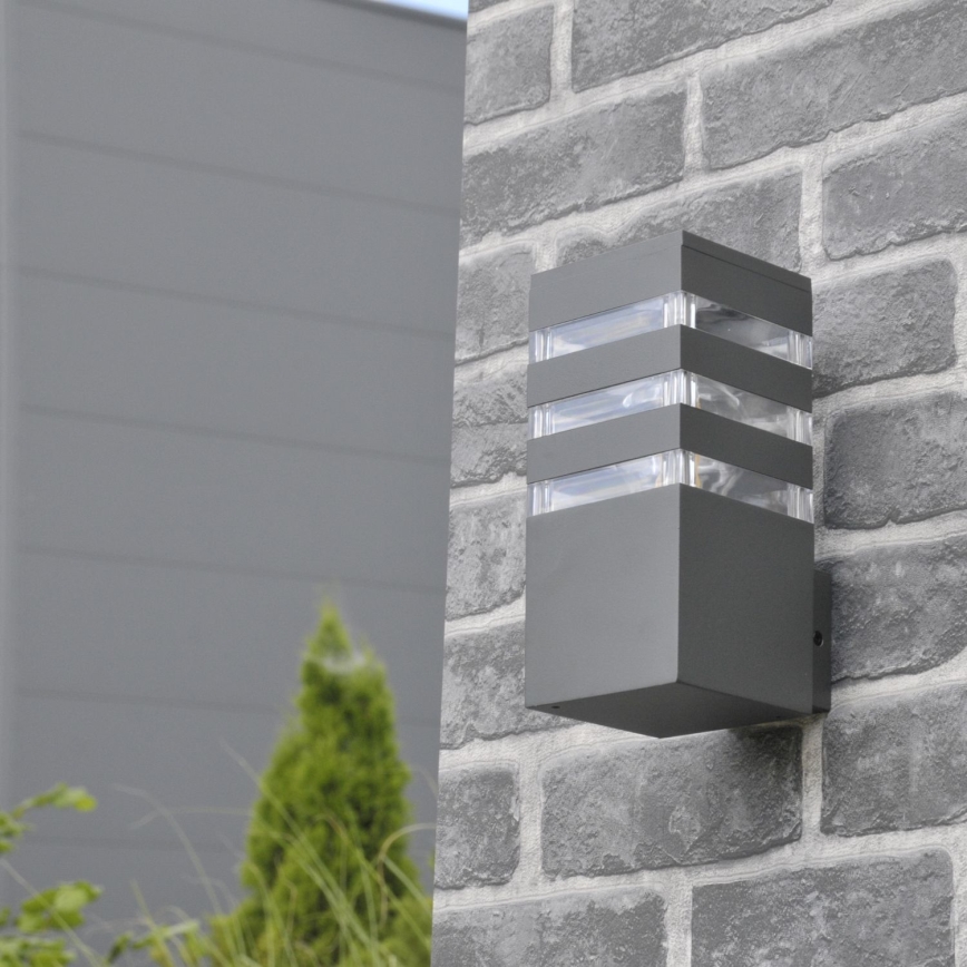 LED RGBW zatemnljivo zunanje stensko svetilo TEKSAS 1xE27/9W/230V 2700-6500K Wi-Fi IP44 antracit