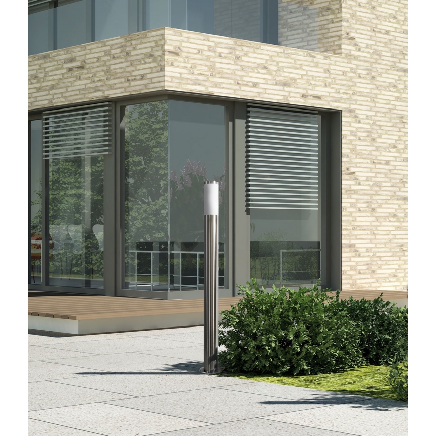 LED RGBW zatemnjiva zunanja svetilka LIVIA 1xE27/6,5W/230V 2700-6500K Wi-Fi 100 cm IP44 srebrna