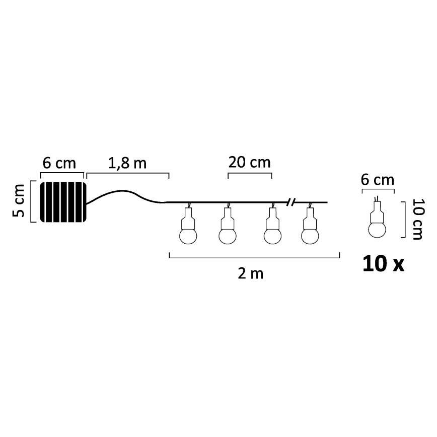 LED Solar Dekorativna veriga PASTEL 10xLED/1,2V 3,8 m IP44