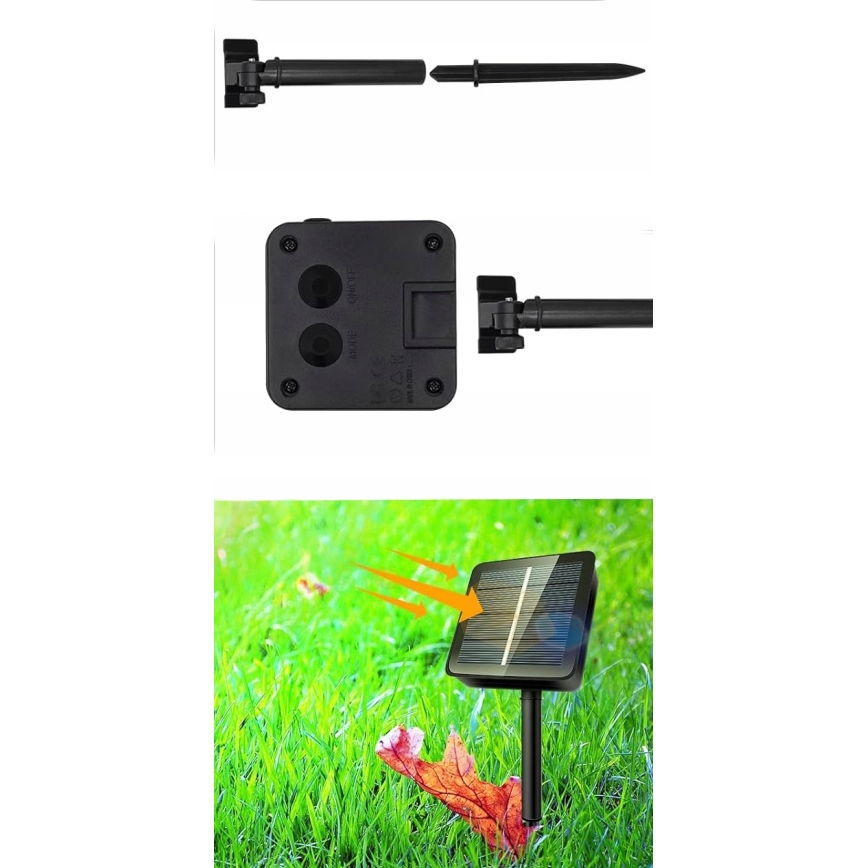 LED solarna dekorativna veriga 50xLED/8 funkcij 500 mAh 9,5 m IP67 topla bela