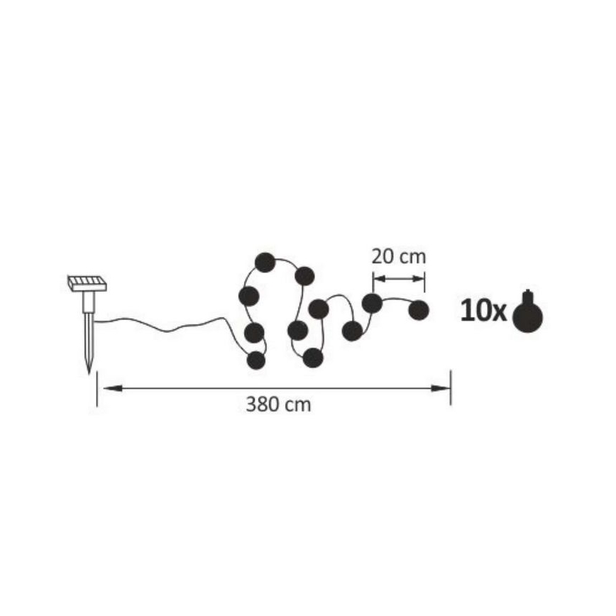LED Solarna dekorativna veriga LED/1,2V 300 mAh 3,8 m IP44