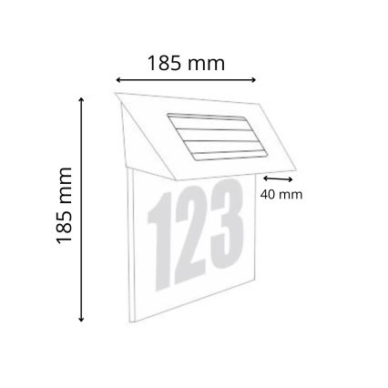 LED Solarna hišna številka LED/1,2V 200 mAh IP44