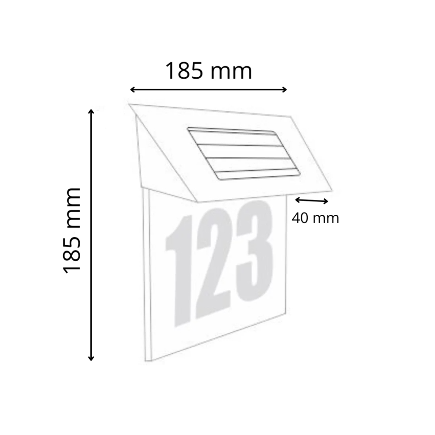 LED Solarna hišna številka LED/1,2V 200 mAh IP44